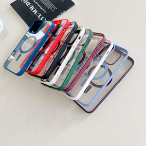 MagiGrip - Clear MagSafe iPhone Case - Far Mountain Blue