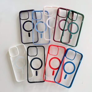 MagiGrip - Clear MagSafe iPhone Case - Far Mountain Blue