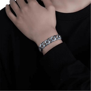 Sky Blue Chain-Link Bracelet for Men