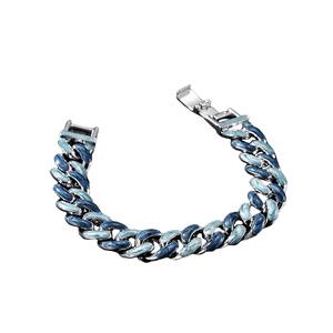 Sky Blue Chain-Link Bracelet for Men