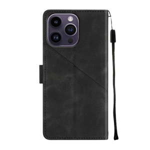 PocketPro - Embossed Leather Cover iPhone Case - Black