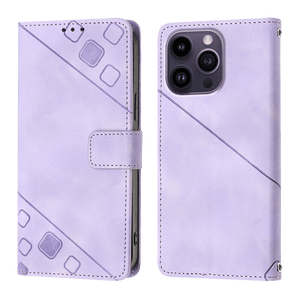 Open image in slideshow, PocketPro - Embossed Leather Cover iPhone Case - Purple
