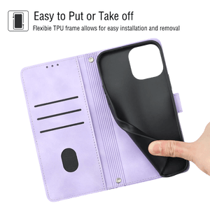 PocketPro - Embossed Leather Cover iPhone Case - Purple